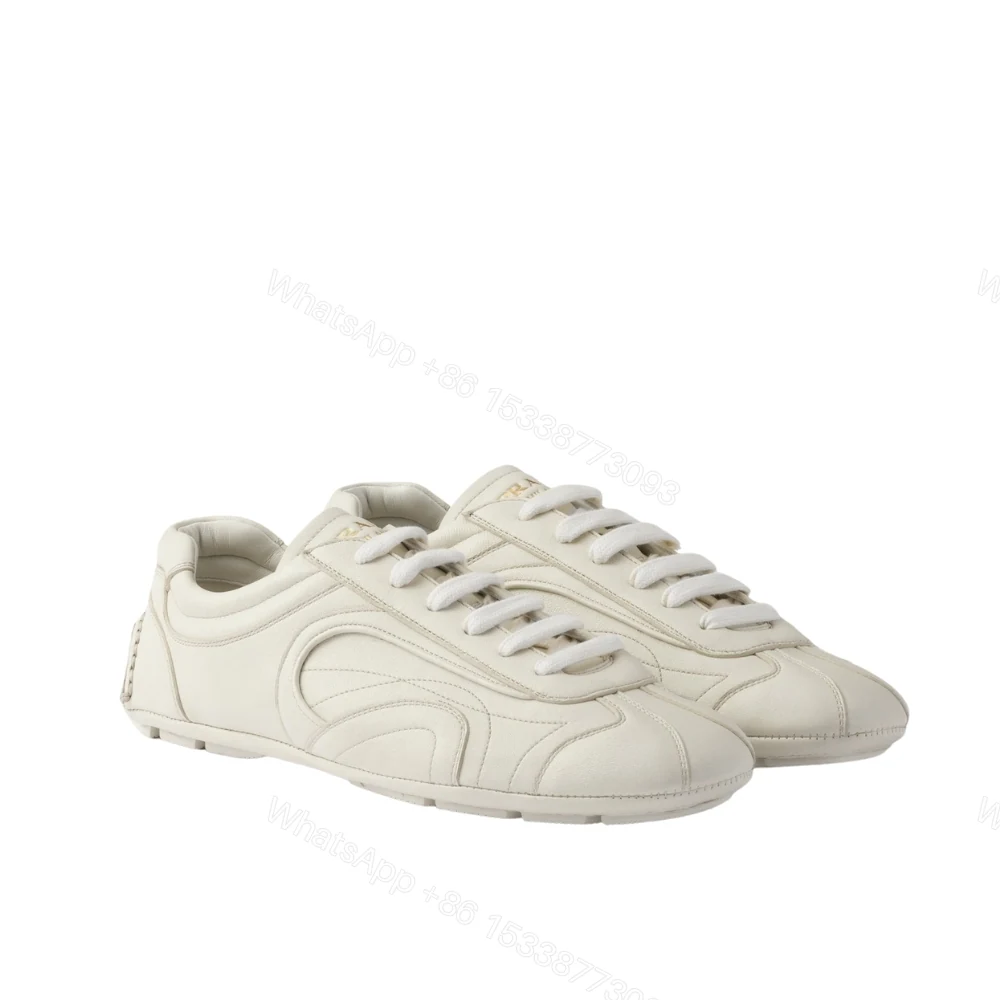 Prada Montecarlo Re Edition 2005 Antiqued Nappa Leather Sneakers Chalk White — view 1