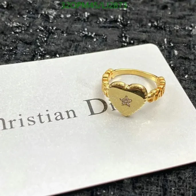 View 5 of Dior Heart Shape Ring in Brass and Pearl – Model LJ28735