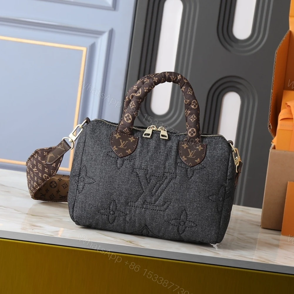 View 2 of Louis Vuitton Speedy Bandouliere 25 Black Jeans 25Cm M26956