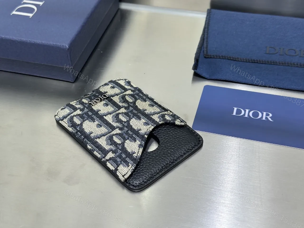 View 6 of Dior Patterned Cardholder: Signature Weave, Slim Luxury Cardholder