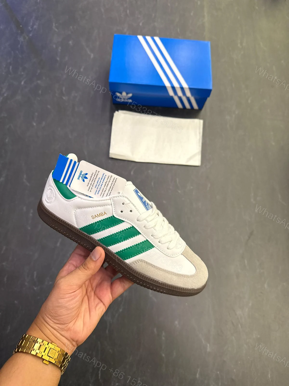View 4 of ADIDAS ORIGINALS SAMBA WHITE GREEN SHOE
