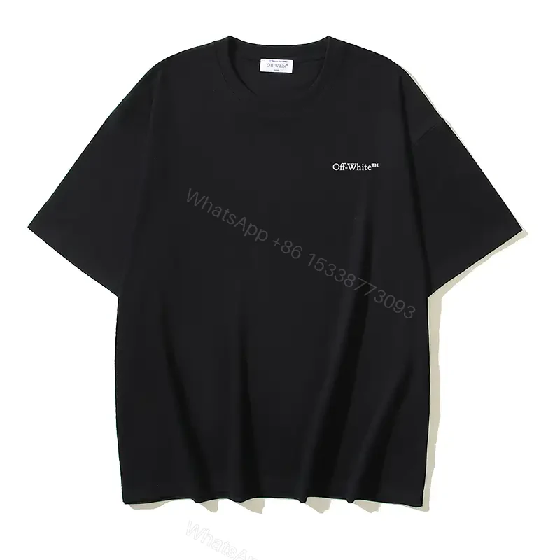 View 8 of White Cotton Oversized Tee with Off-White Logo Short Sleeve T-Shirt