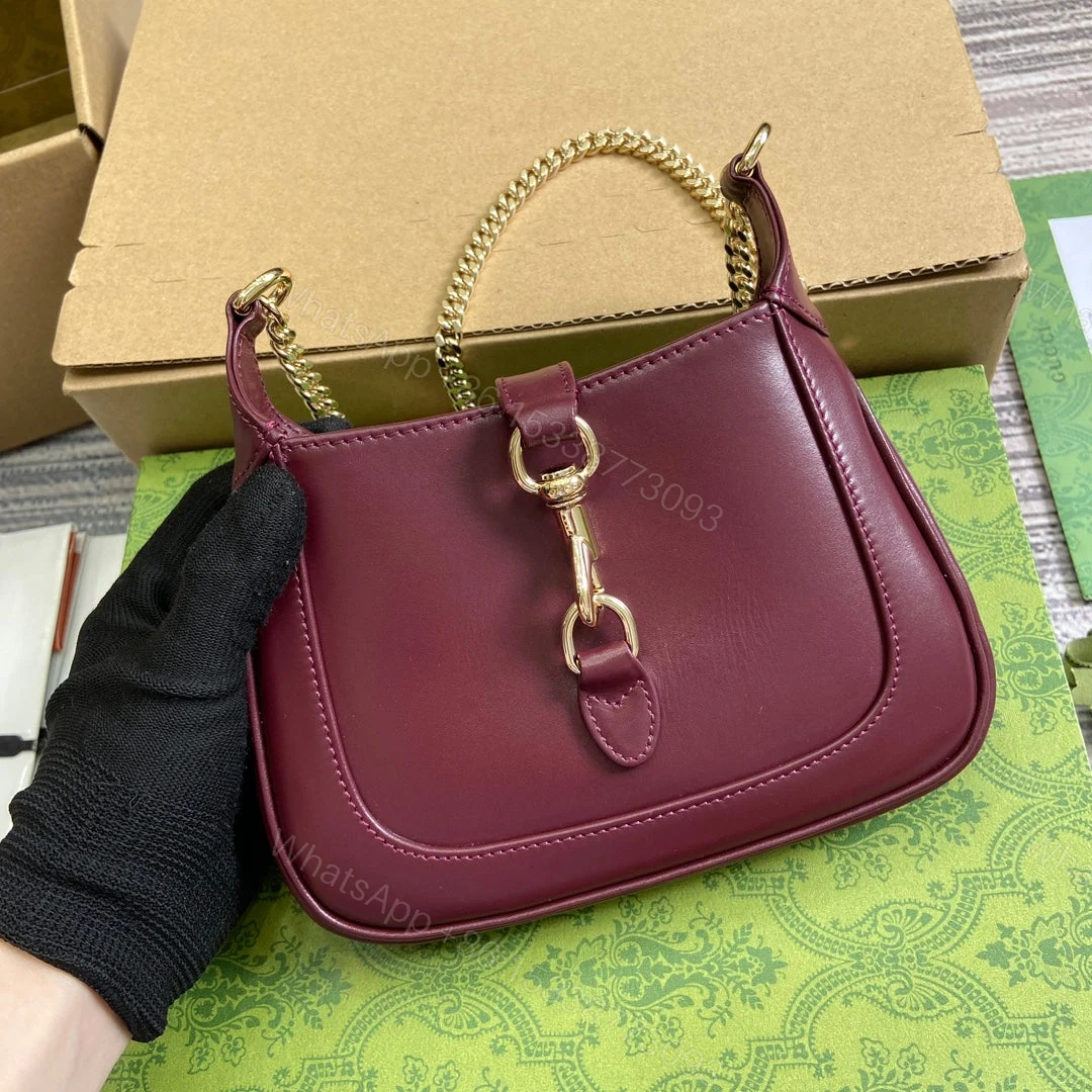View 3 of JACKIE NOTTE MINI BAG 19 IN BURGUNDY RED CALFSKIN GOLD HARDWARE