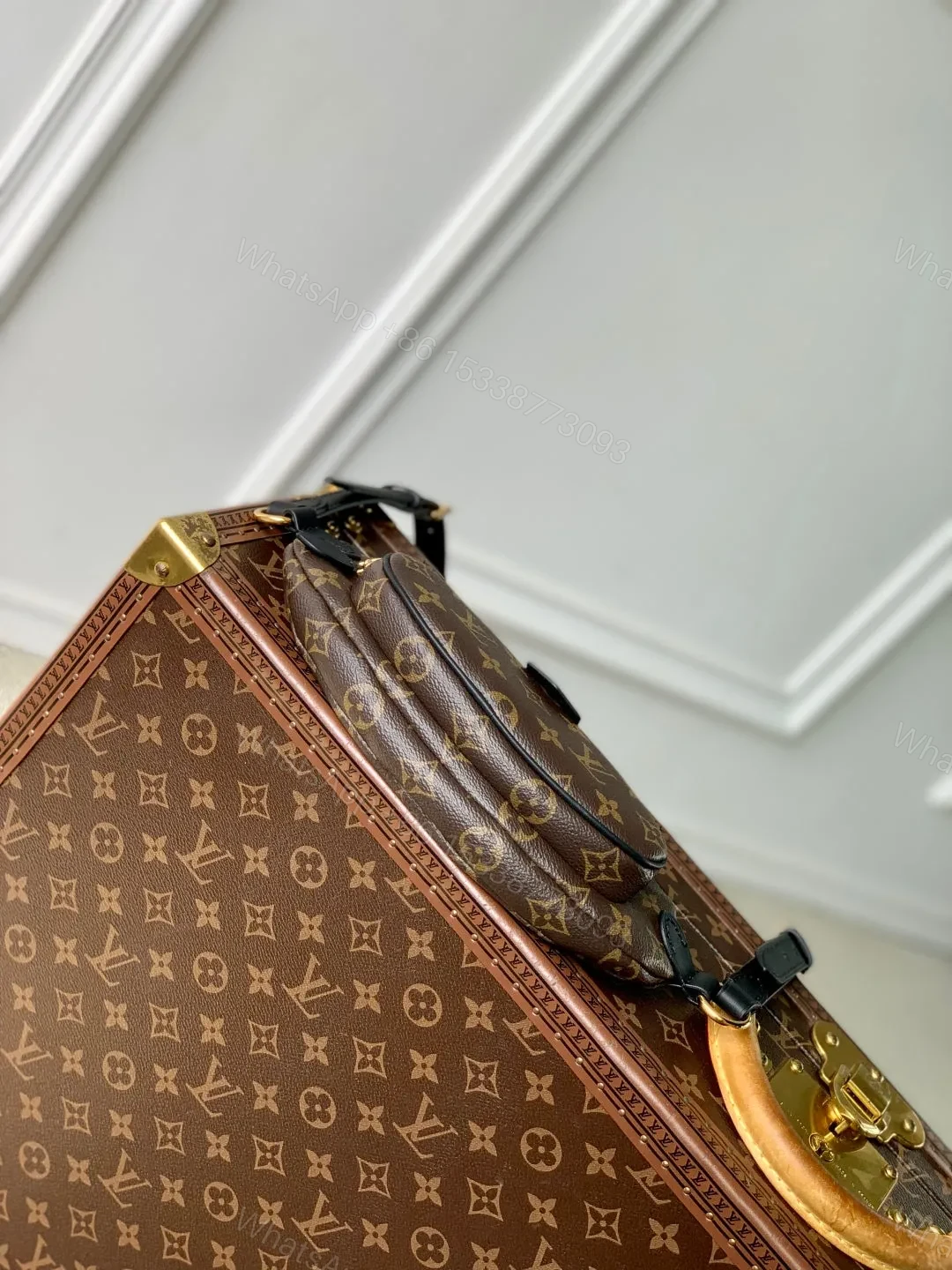 View 7 of LV KEEPIT BUMBAG 29 IN BROWN DAMIER AZUR COATED MONOGRAM CANVAS
