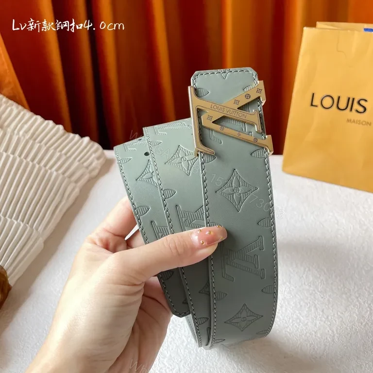 View 6 of Monogram Gray Calfskin Belt â€“ Subtle Luxury, Everyday Style