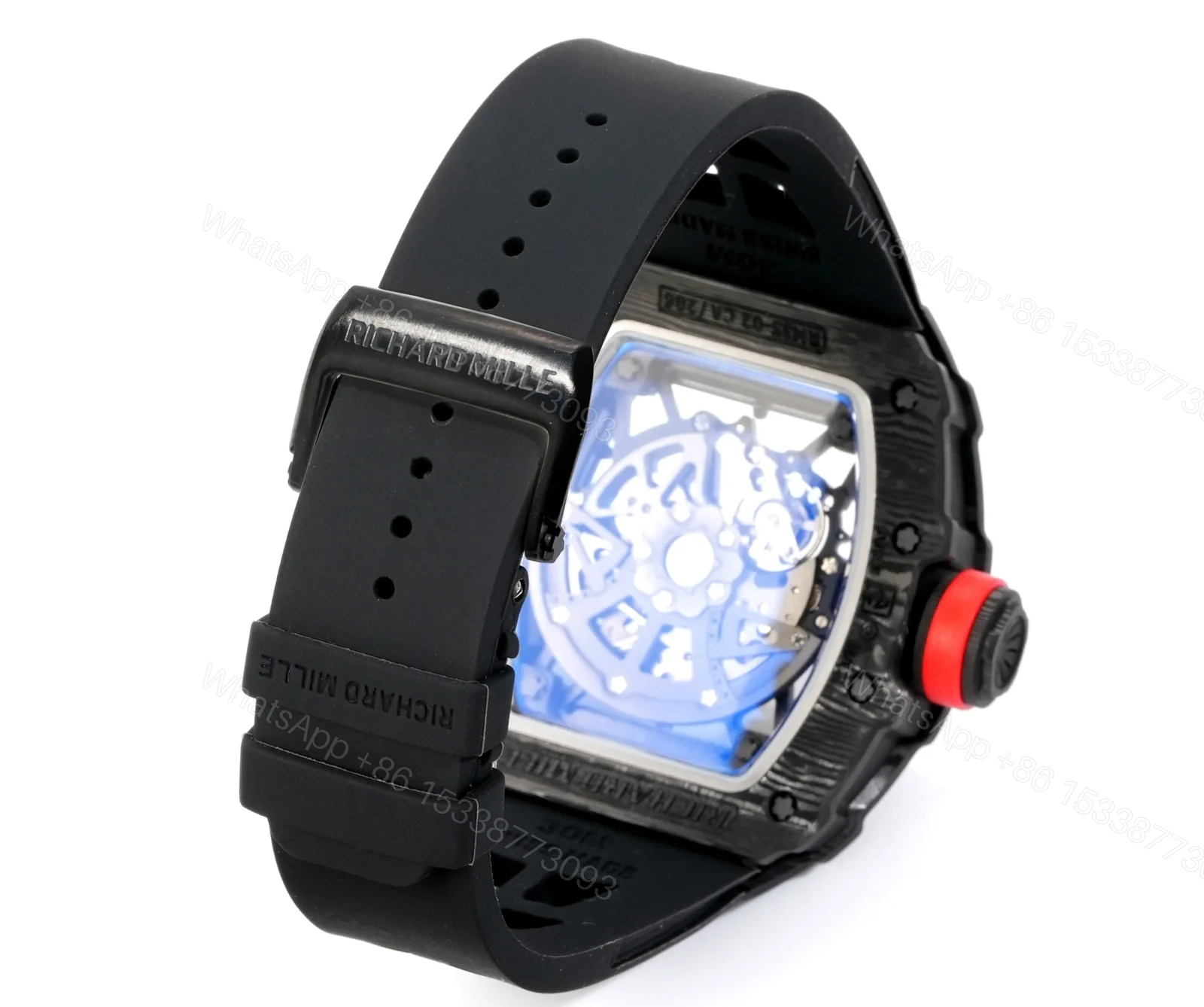 View 8 of Richard Mille RM35-02 Rafael Nadal Automatic Skeleton Watch NTPT Carbon Fiber Black Red Track Dial RMAL1 Movement Premium Edition RM35-02-RN-CARB-SK55