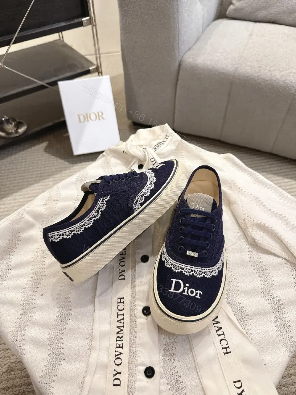View 2 of Chic Knit Sneakers: Navy, Premium Knit, Designer-Inspired Comfort
