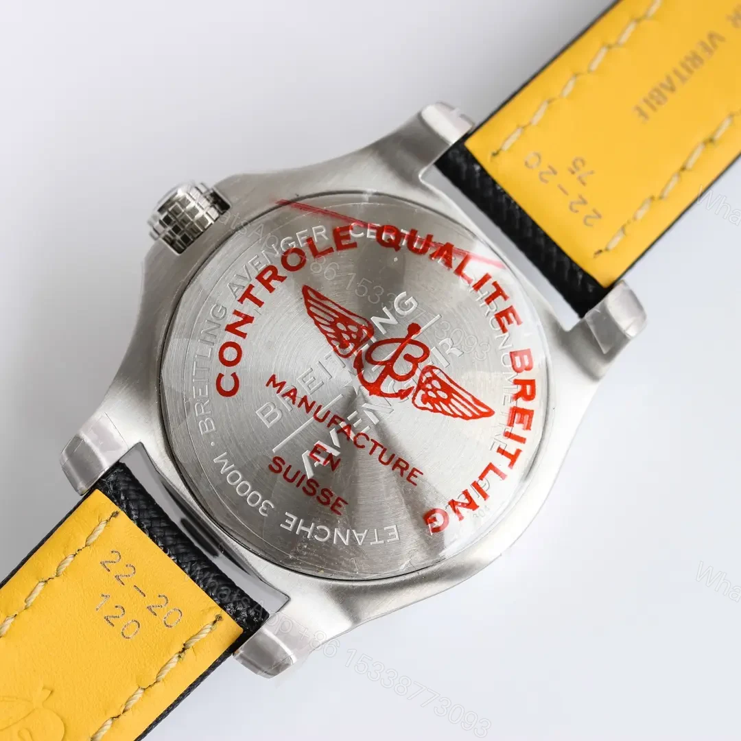 View 3 of ZF Factory Breitling Avenger Automatic 45 Seawolf Watch – Yellow Dial, Stainless Steel Case, Black Strap