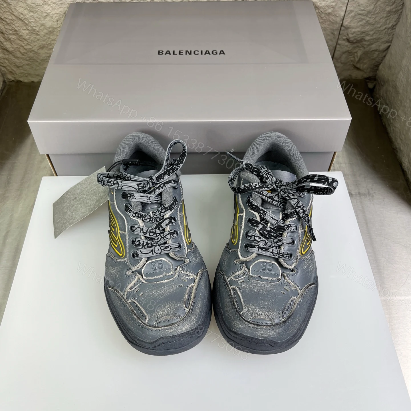 Balenciaga 高仿滑板鞋男款 灰黃撞色復古風 潮流街頭風格 — view 1