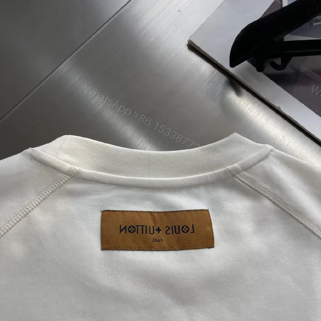 View 5 of Off-White Embroidered Crew Neck Tee: Minimalist Luxury