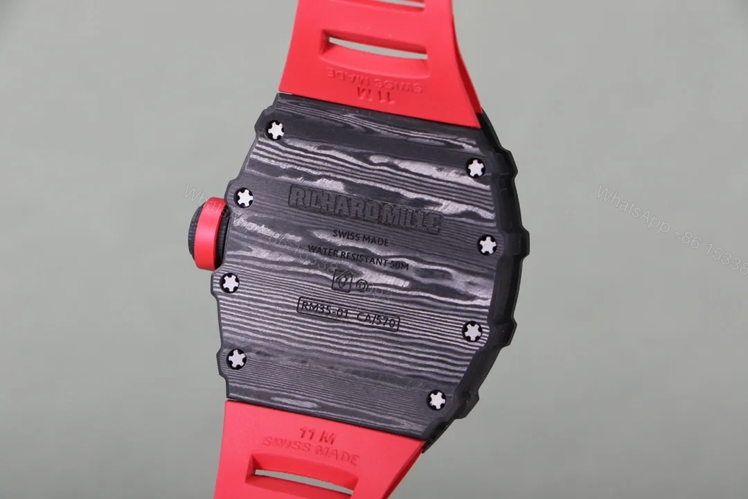 View 6 of Richard Mille RM35-01 NTPT Carbon Fiber RMUL3 Integrated Balance Wheel Watch RM35-01-NTPT-RED-RM3