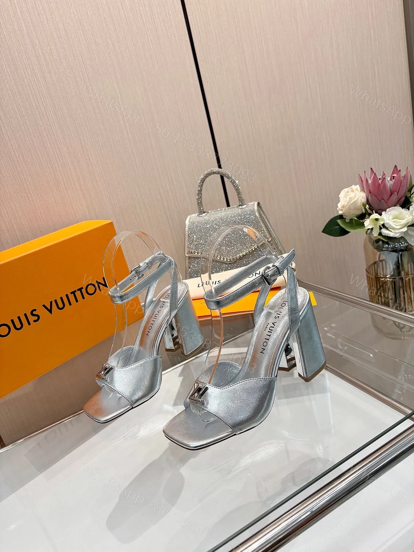 View 2 of LV Women Silver Leather Heels
