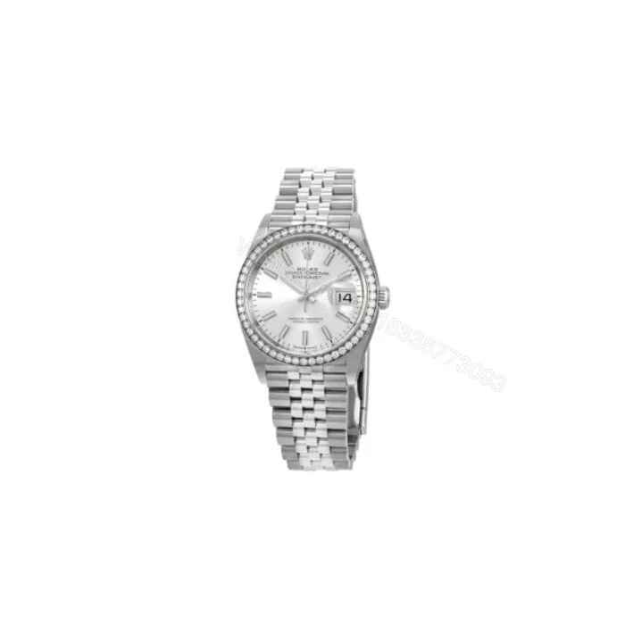 View 2 of Rolex Datejust 116284 Super Clone : Diamond Bezel Silver Dial 36mm
