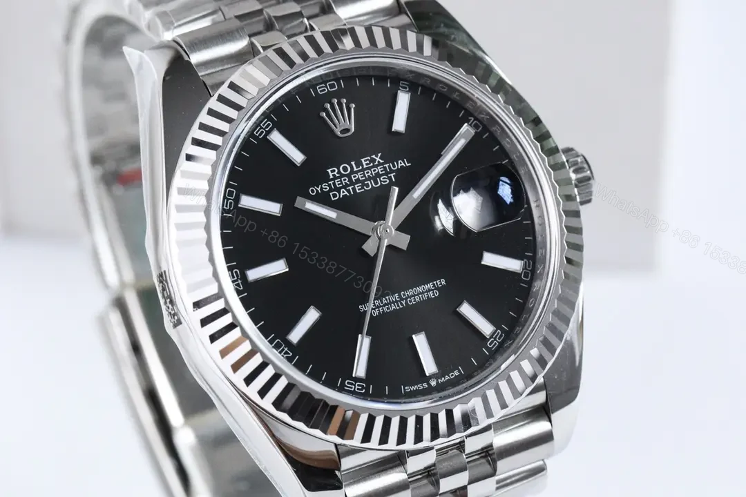 View 3 of Rolex Datejust 36 Stainless Steel Fluted Jubilee Black Dial 116234-0085
