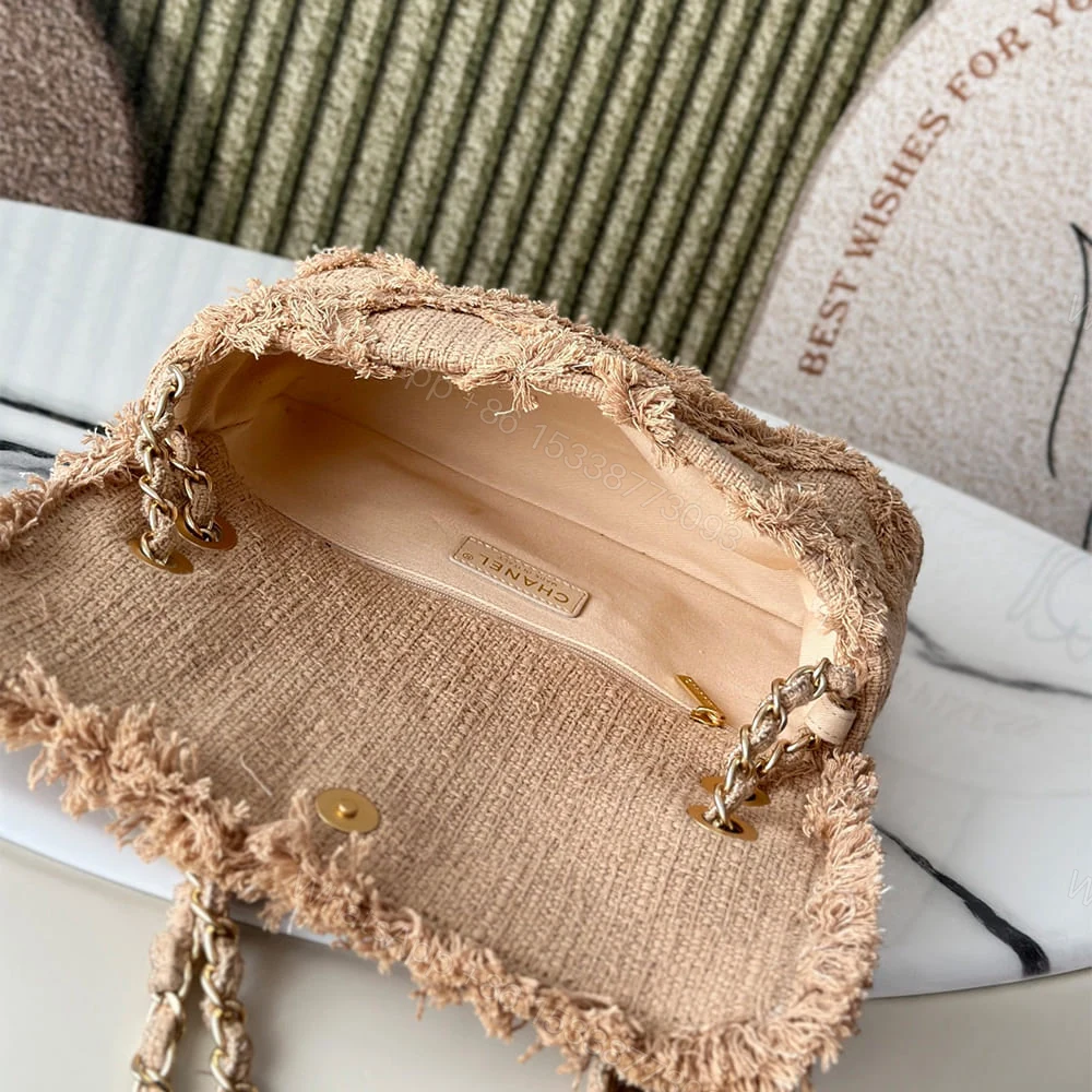 View 7 of Chanel Crochet Tweed Flap Bag(HIGH-END GRADE)