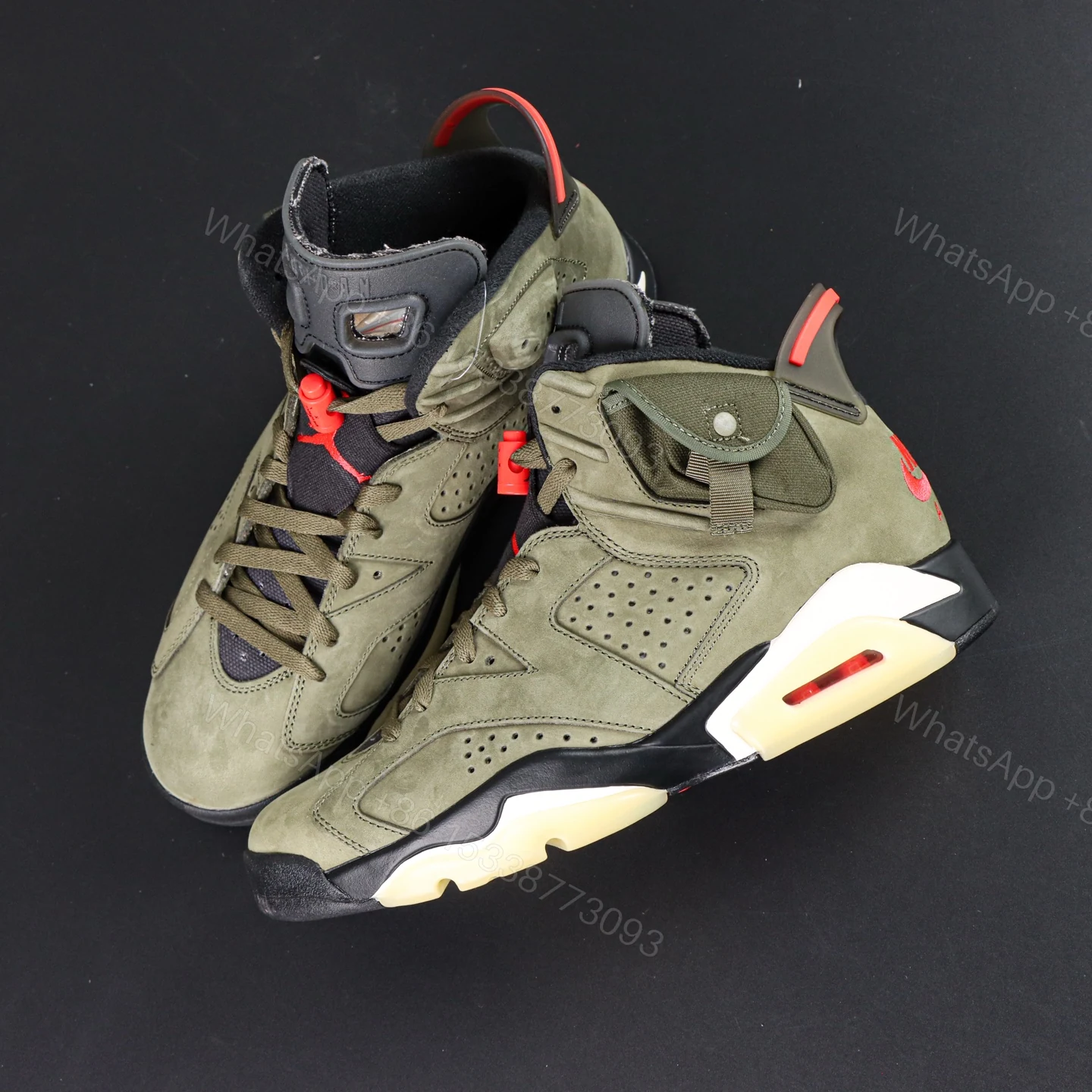 View 6 of Travis Scott x Air Jordan 6 medium olive Reps