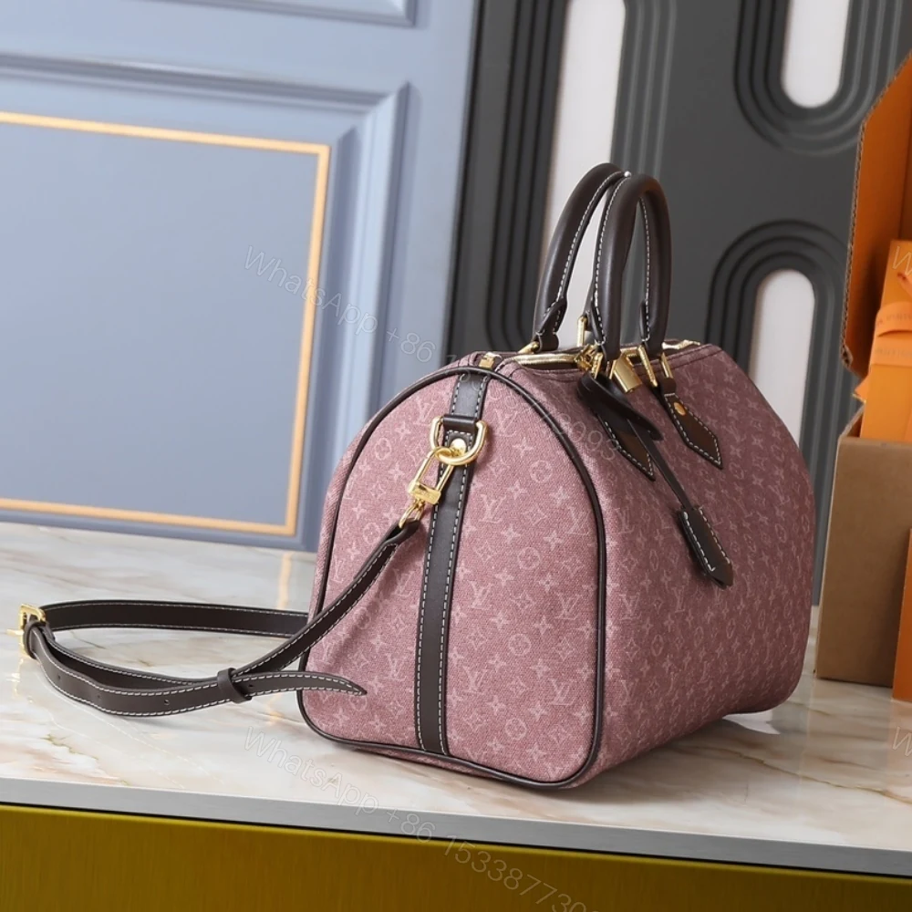 View 3 of Louis Vuitton Sepia Idylle Monogram Speedy Bandouliere 30 Bag Dark Pink 30Cm