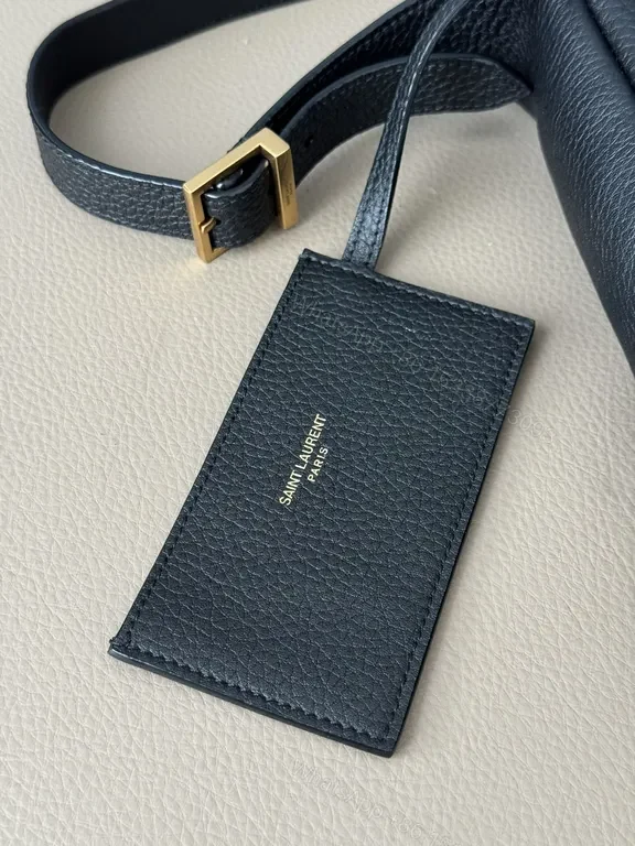 View 5 of Structured Leather Hobo with Gold YSL Accent â€“ Everyday Carry Bag