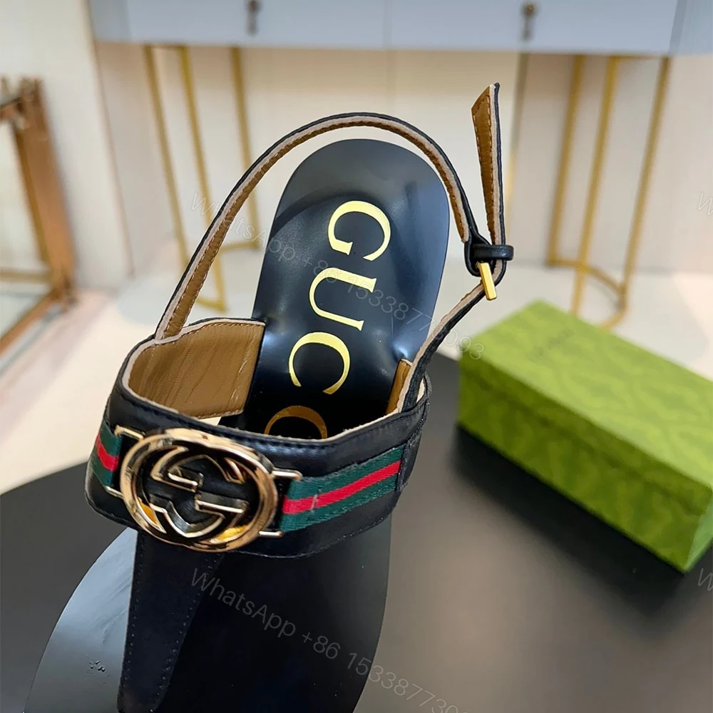 View 7 of GUCCI Women’s Interlocking G Web sandal 765423