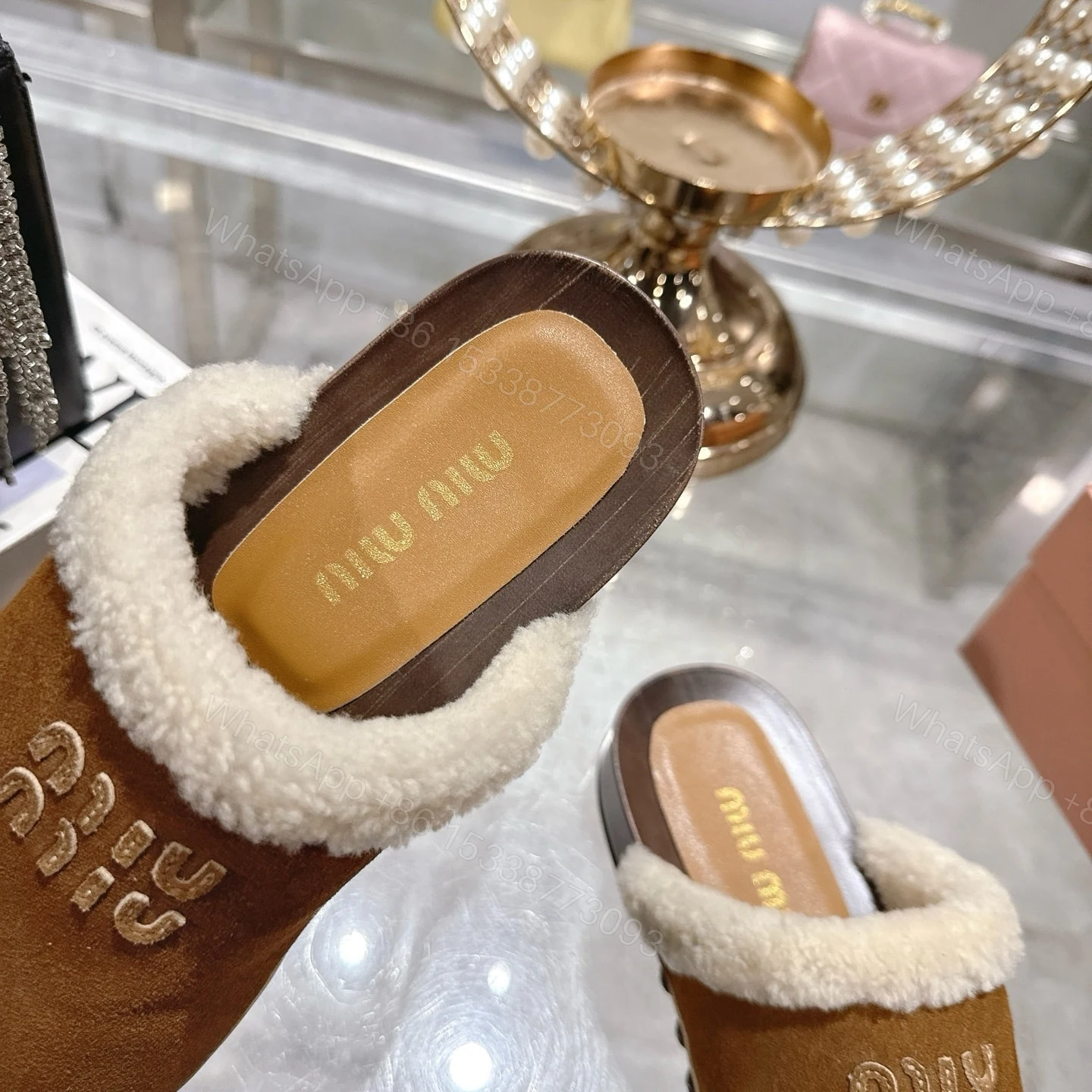 View 8 of MIUMIU SUEDE CLOGS COCOA BROWN 5Z504E Z0G F0324 F ZF30