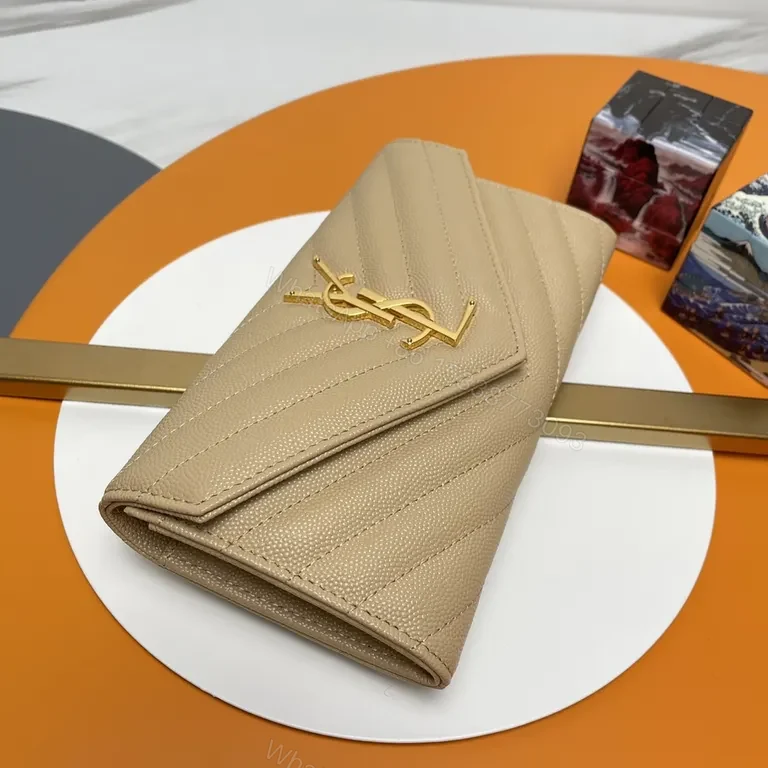 View 7 of Chic Quilted Envelope Bag with Gold YSL Monogram - Luxury Crossbody