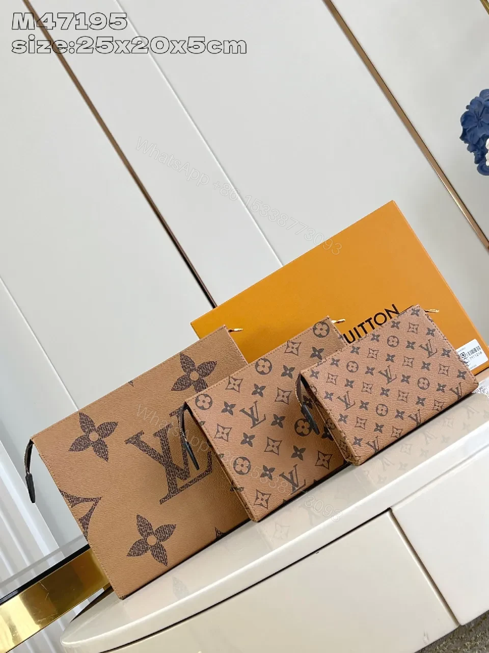 View 3 of Monogram Luxe Set: Clutch, Wallet & Pouch Trio