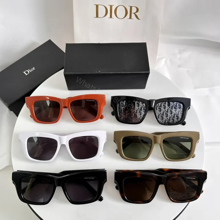 View 7 of Bold Block-Frame Sunglasses with Monogram Detailing