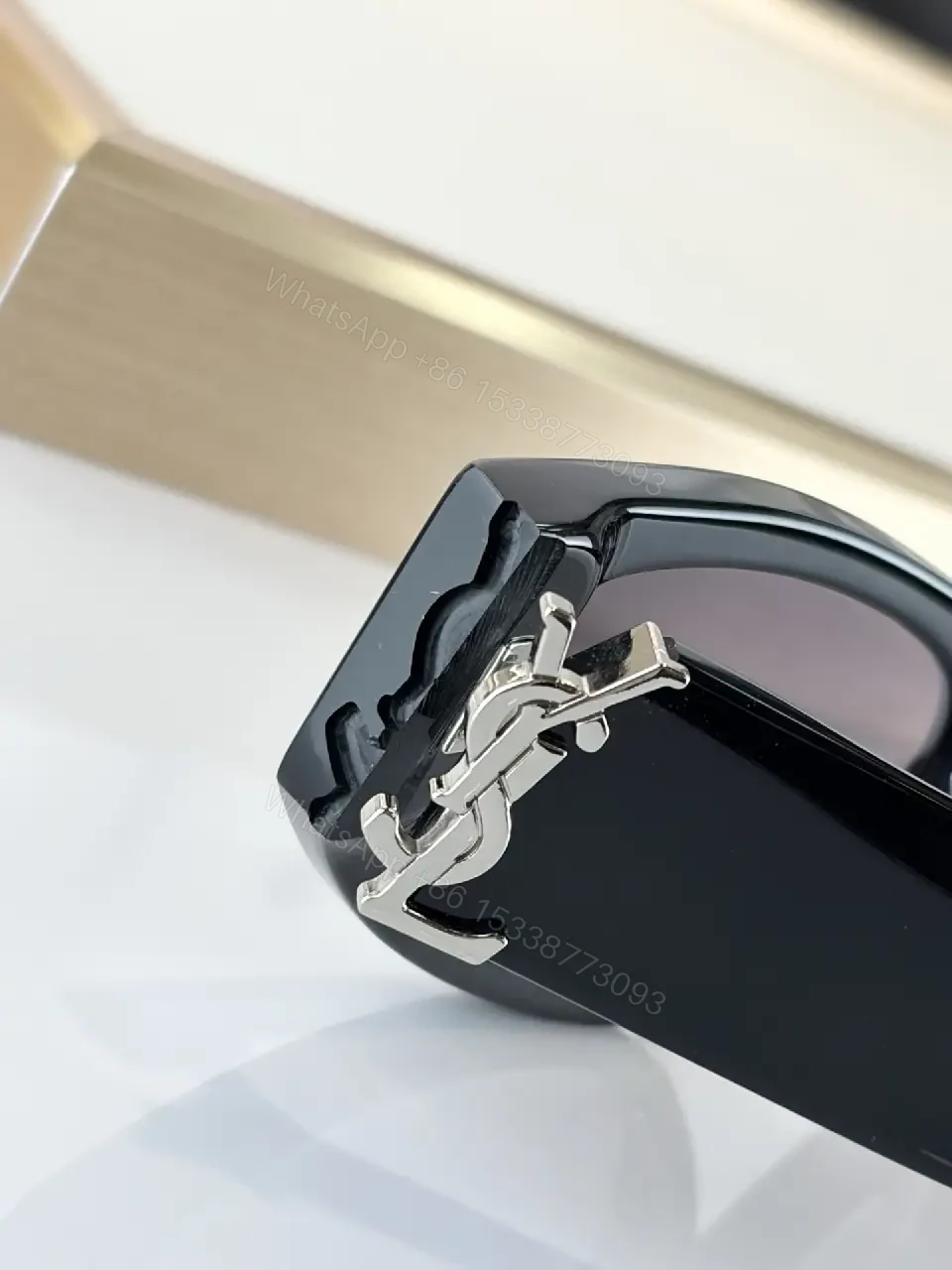 View 10 of Bold Black Sunglasses with Luxe Chain Detail