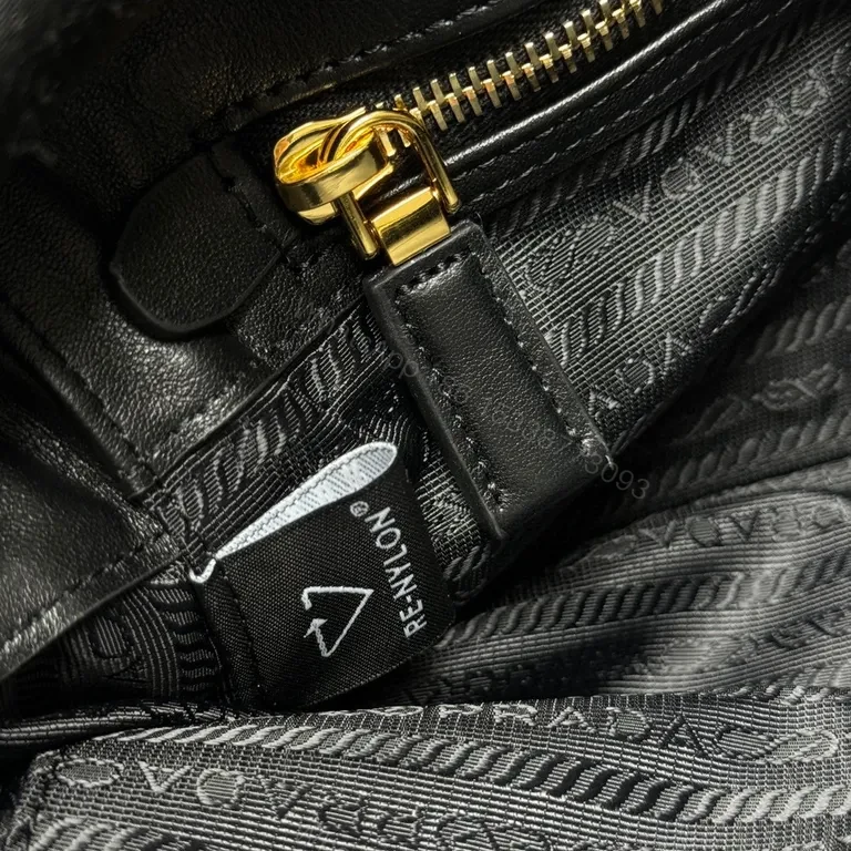 View 5 of Prada Compact Satchel: Leather, Black, Gold Hardware