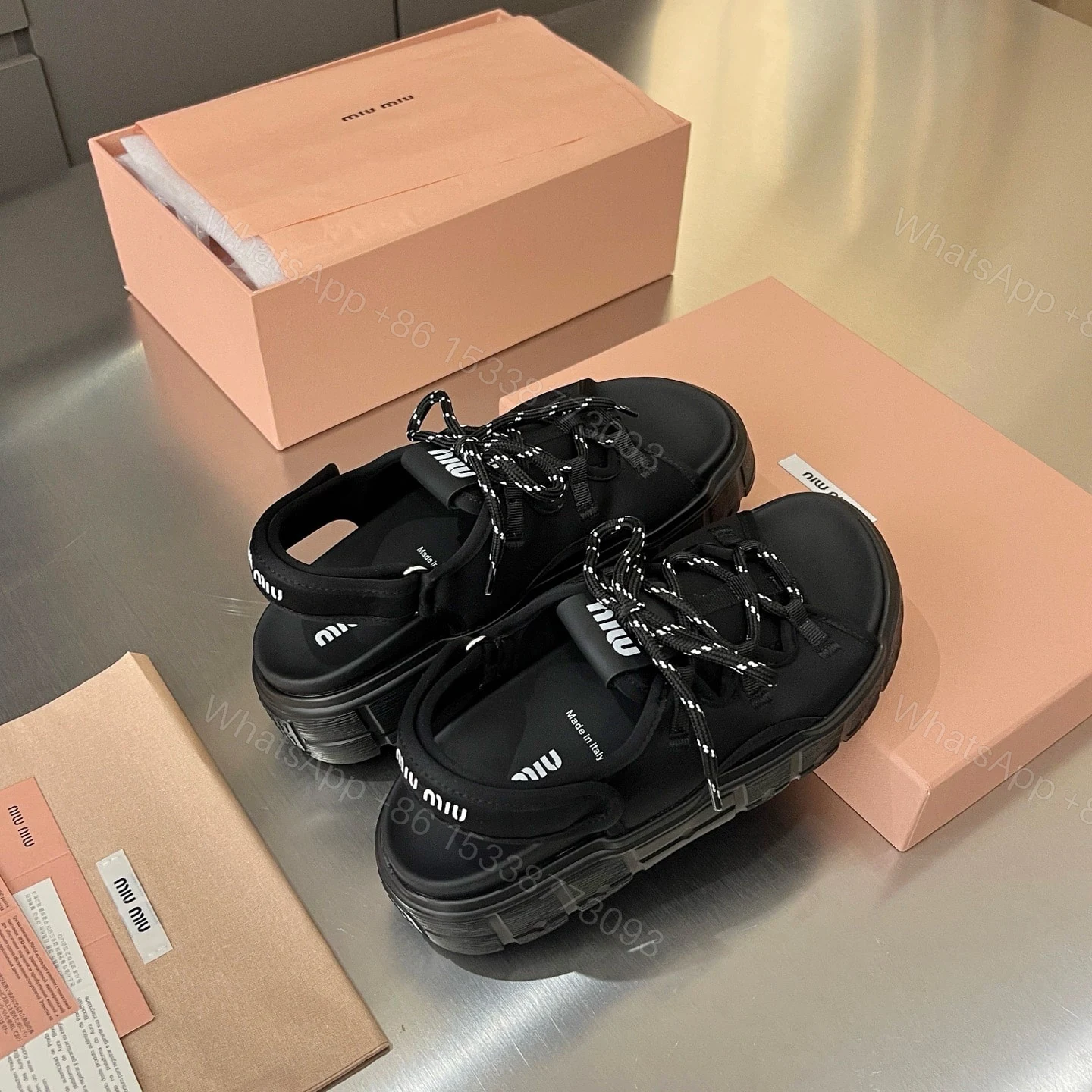 View 6 of MIUMIU CHUNKY NEOPRENE SANDALS BLACK 5X418E 30K F0002 F 050