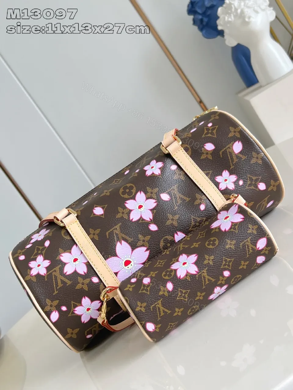 View 3 of Chic Monogram Floral Satchel: Bold, Structured Day-to-Night Bag