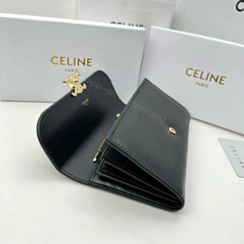 View 5 of CELINE LARGE WALLET TRIOMPHE IN SHINY BLACK 19CM 10E313DPV 38NO