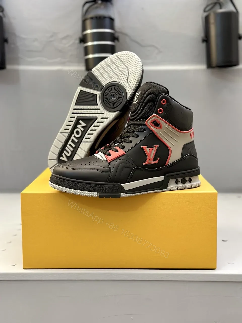 View 9 of Bold Leather LV High-Tops: Luxe Streetwear Sneaker