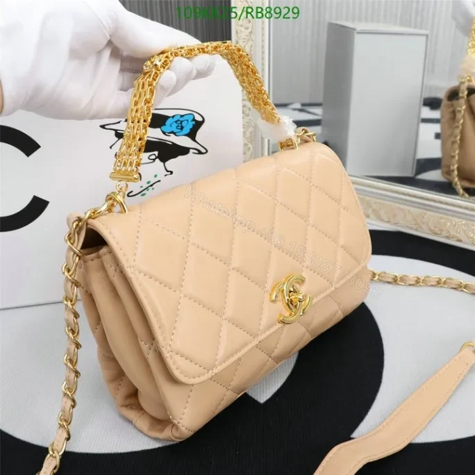 View 12 of Chanel Knockoff Quilted Red Classic Flap Bag RB8929