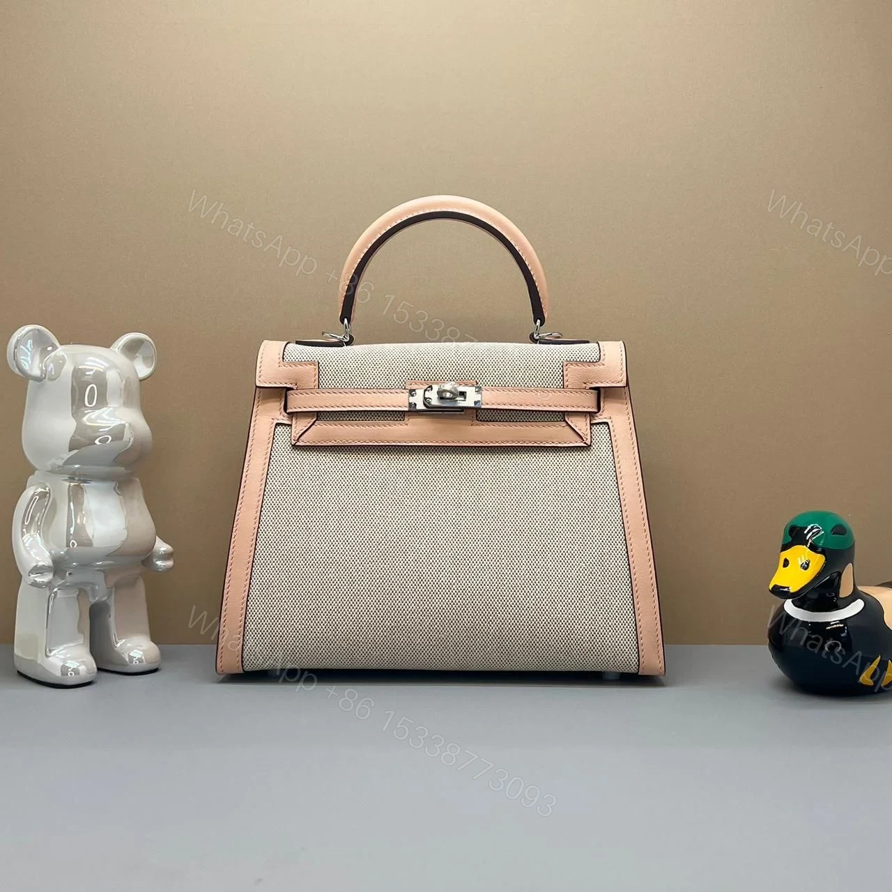 Hermès Vintage Leather Canvas Bag — view 1