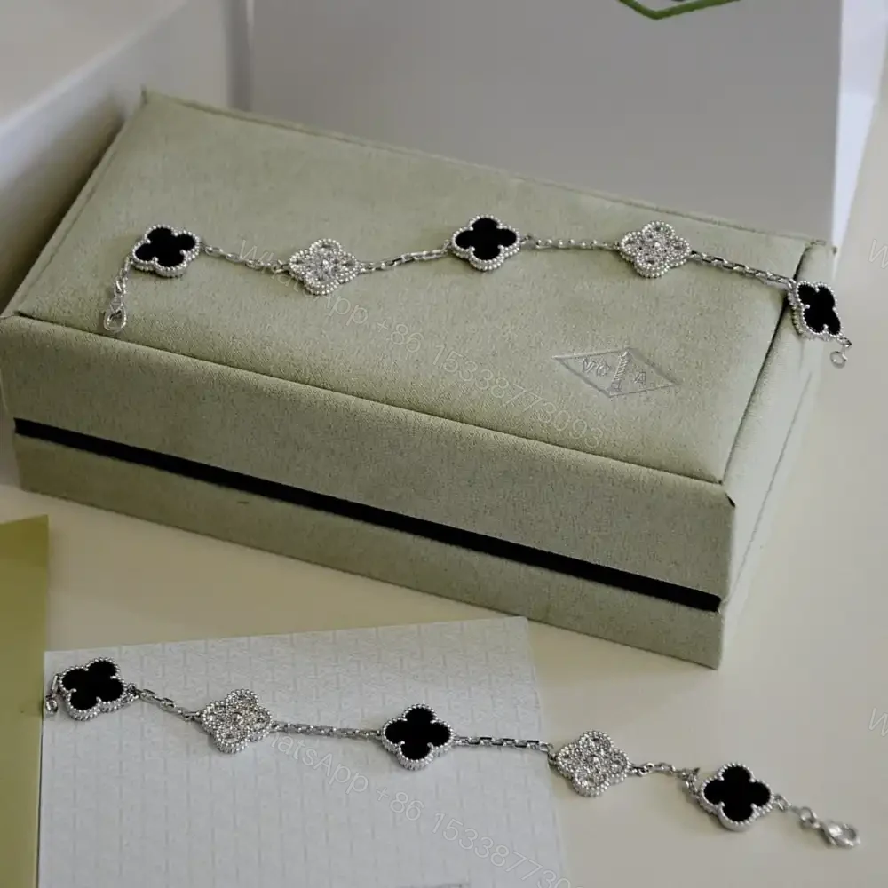 View 9 of 高仿首飾VanCleef&Arpels*RP2R900縞瑪瑙白金手鏈
