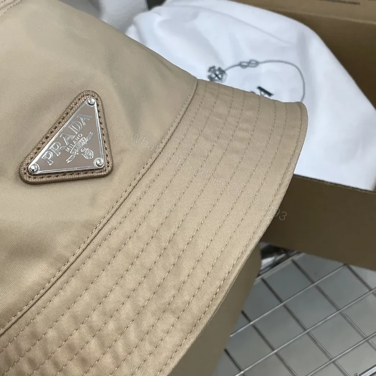 View 5 of Beige Prada-Inspired Bucket Hat: Luxe, Sun-Smart Elegance