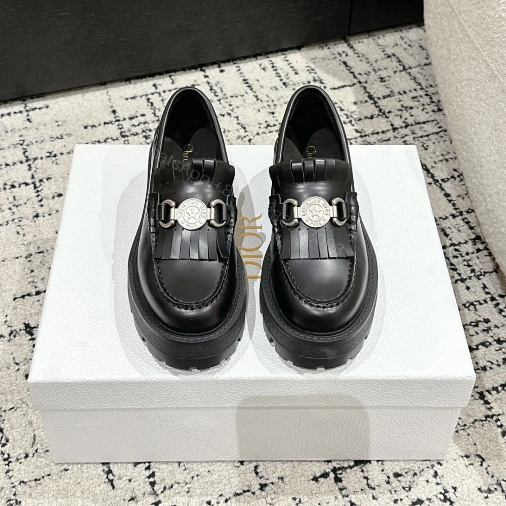 高仿Dior*Emblem系列KDB962女款樂福鞋黑色免檢版 — view 1