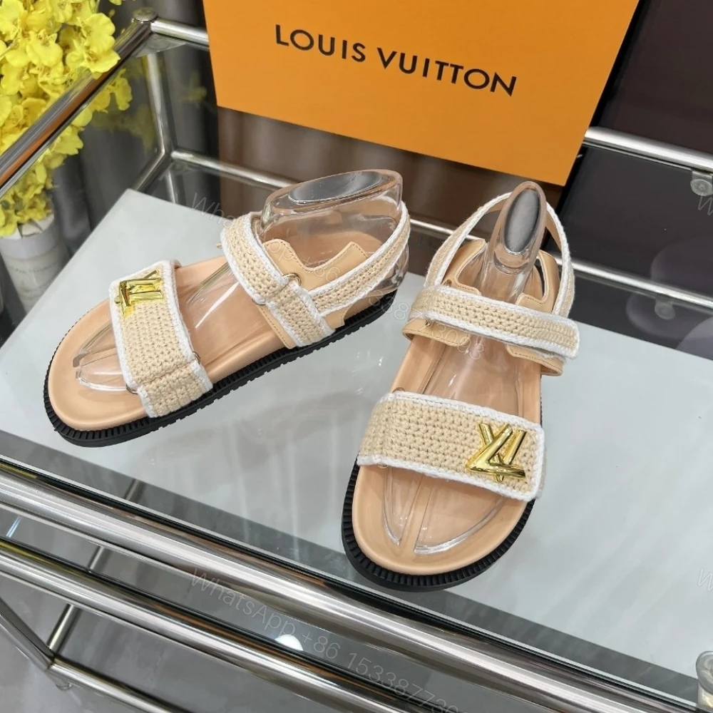 View 5 of LOUIS VUITTON LV SUNSET COMFORT SANDAL BEIGE AND WHITE 1AHKJ3