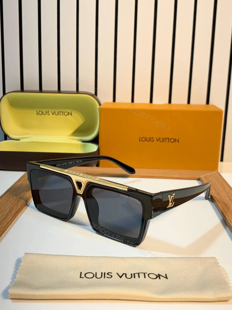 First Copy Louis Vuitton 1984 Black Gold Sunglasses — view 1