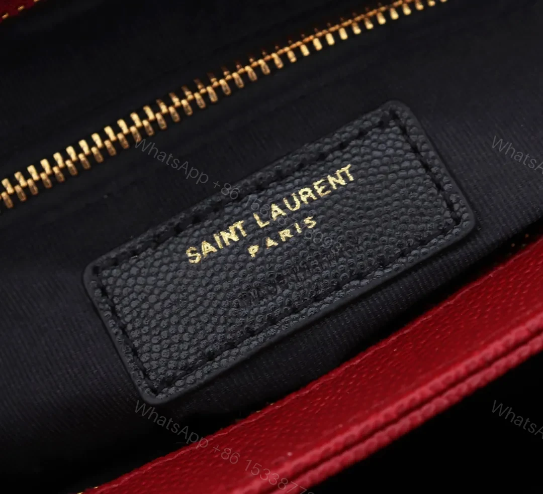 View 9 of Saint Laurent Tribeca shoulder bag in burgundy leather