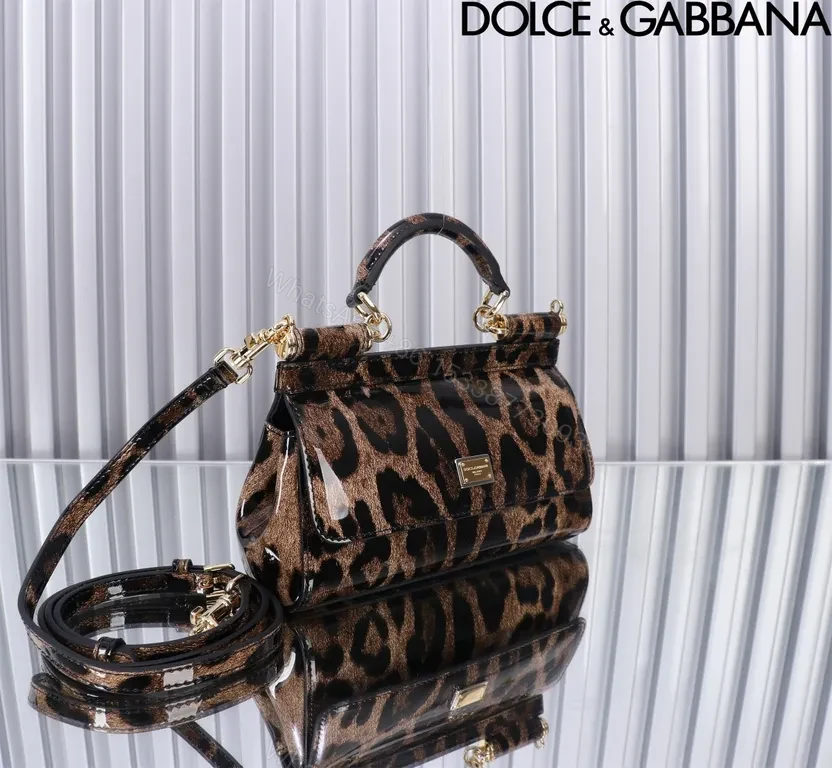 View 9 of Leopard-Patent Satchel: Chic Dolce & Gabbana Handbag