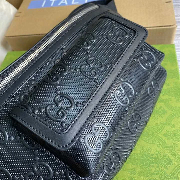 View 10 of GG EMBOSSED BELT BAG IN BLACK GG EMBOSSED LEATHER – GBC14