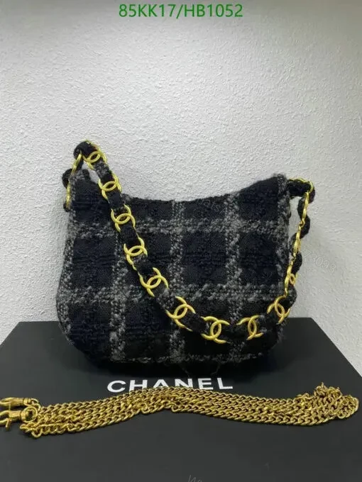 View 3 of Chanel CC Tweed Shoulder Hobo Bag Winter Style GB72547