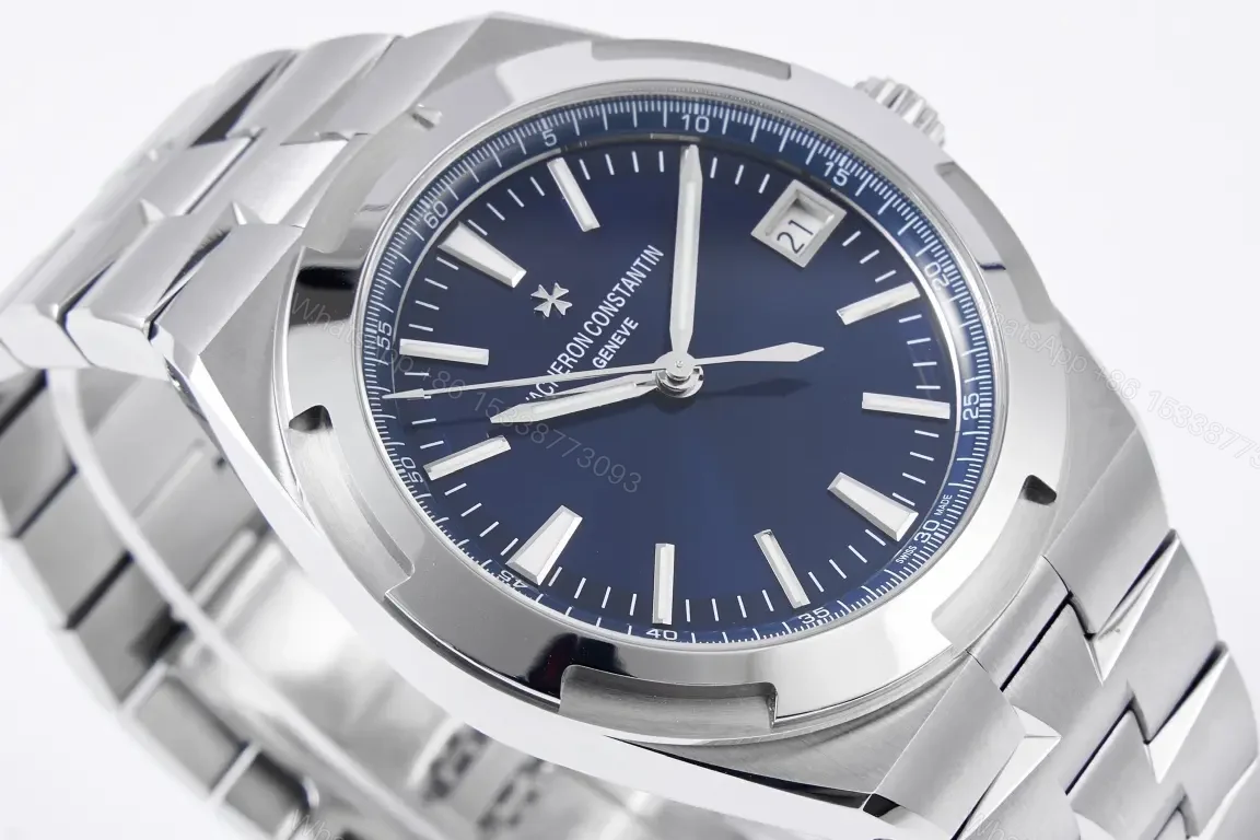 View 3 of Vacheron Constantin Overseas 4500V Series Stainless Steel Watch – Blue Dial, 41mm, Automatic Movement with Date Display, Stainless Steel Bracelet or Rubber Strap Option
