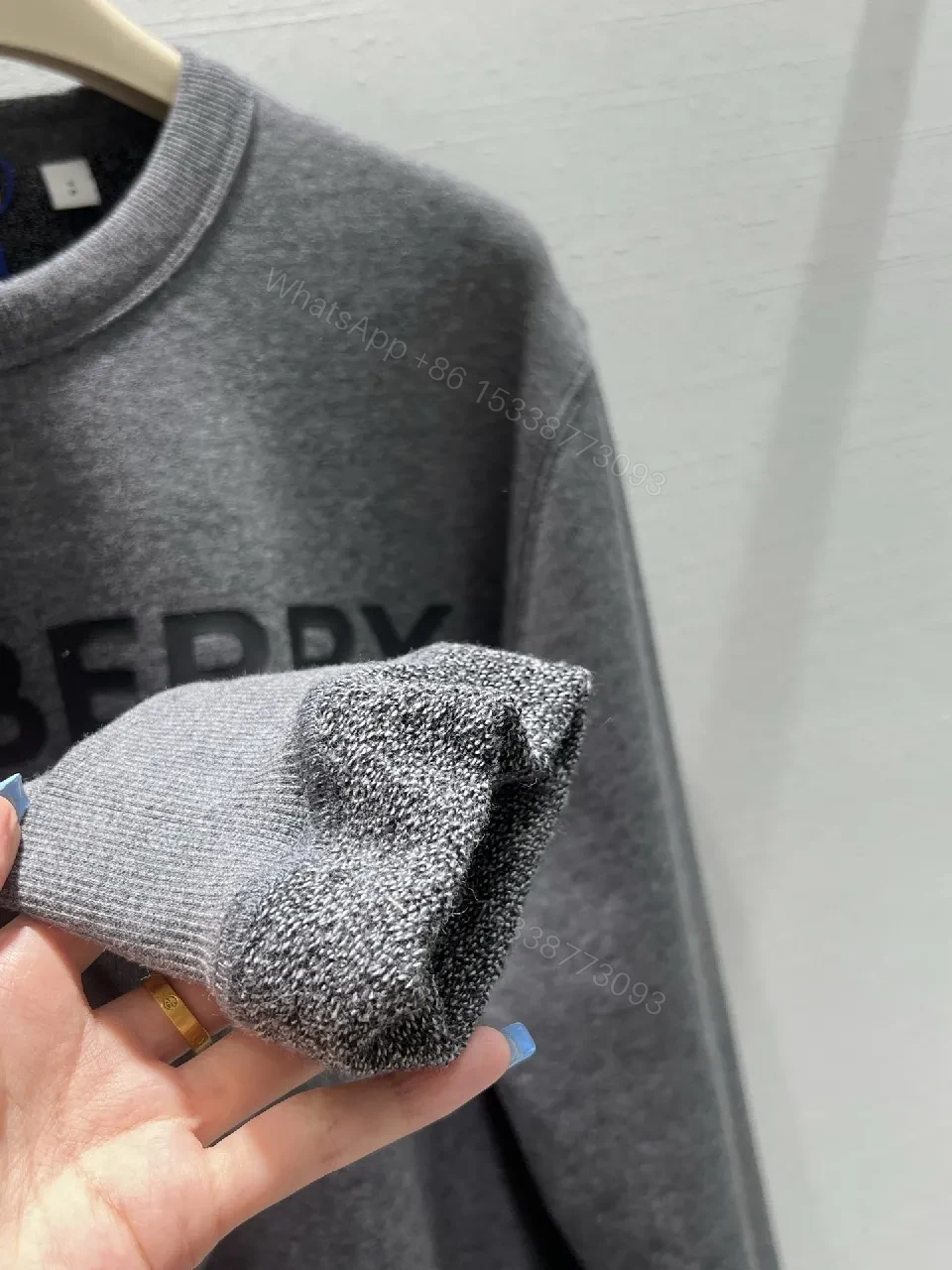View 10 of Grey Cotton Fleece Crewneck Sweatshirt, Subtle Luxury, Everyday Comfort