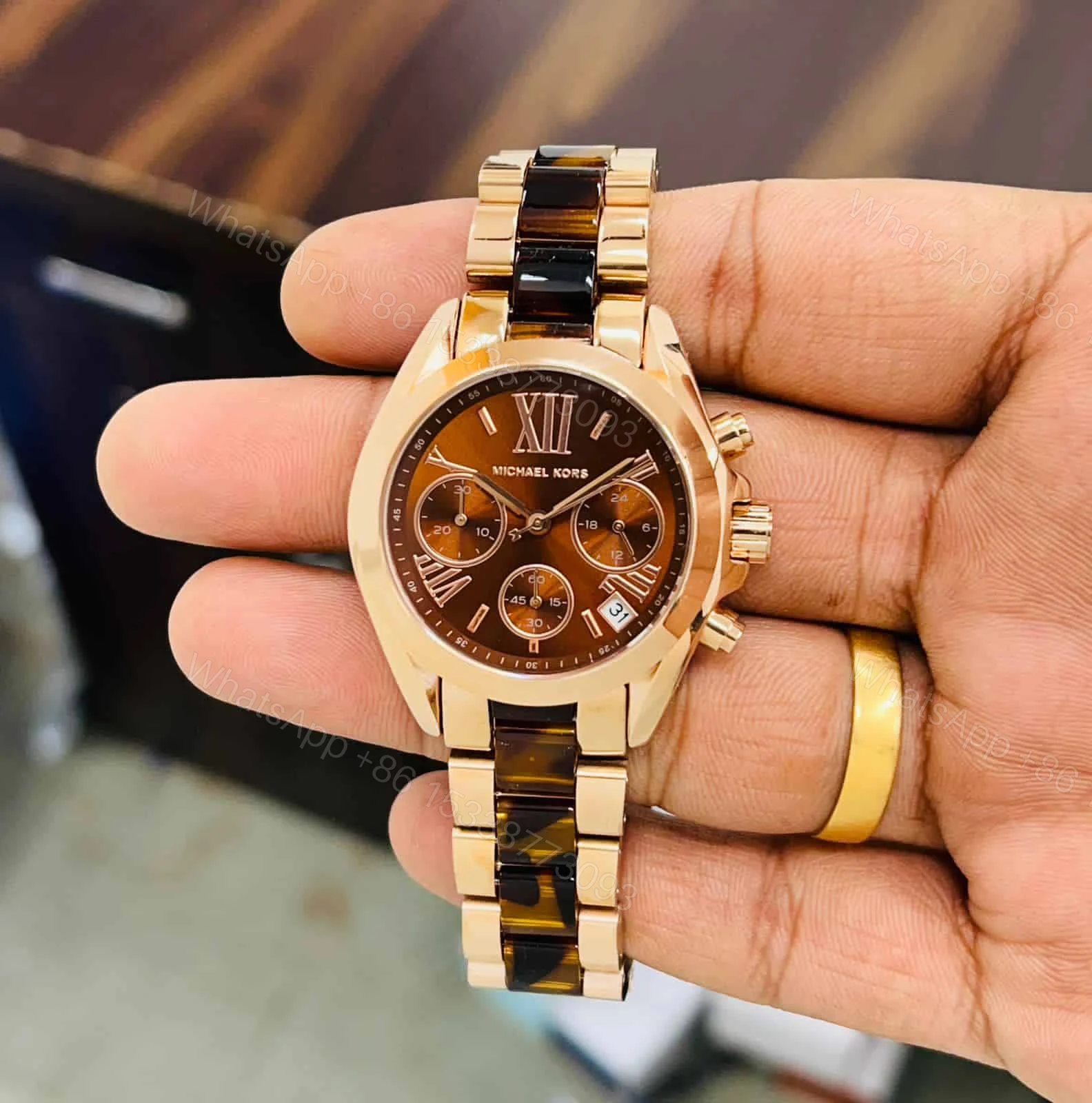 View 2 of Michael Kors Bradshaw Chronograph Tortoise Shel