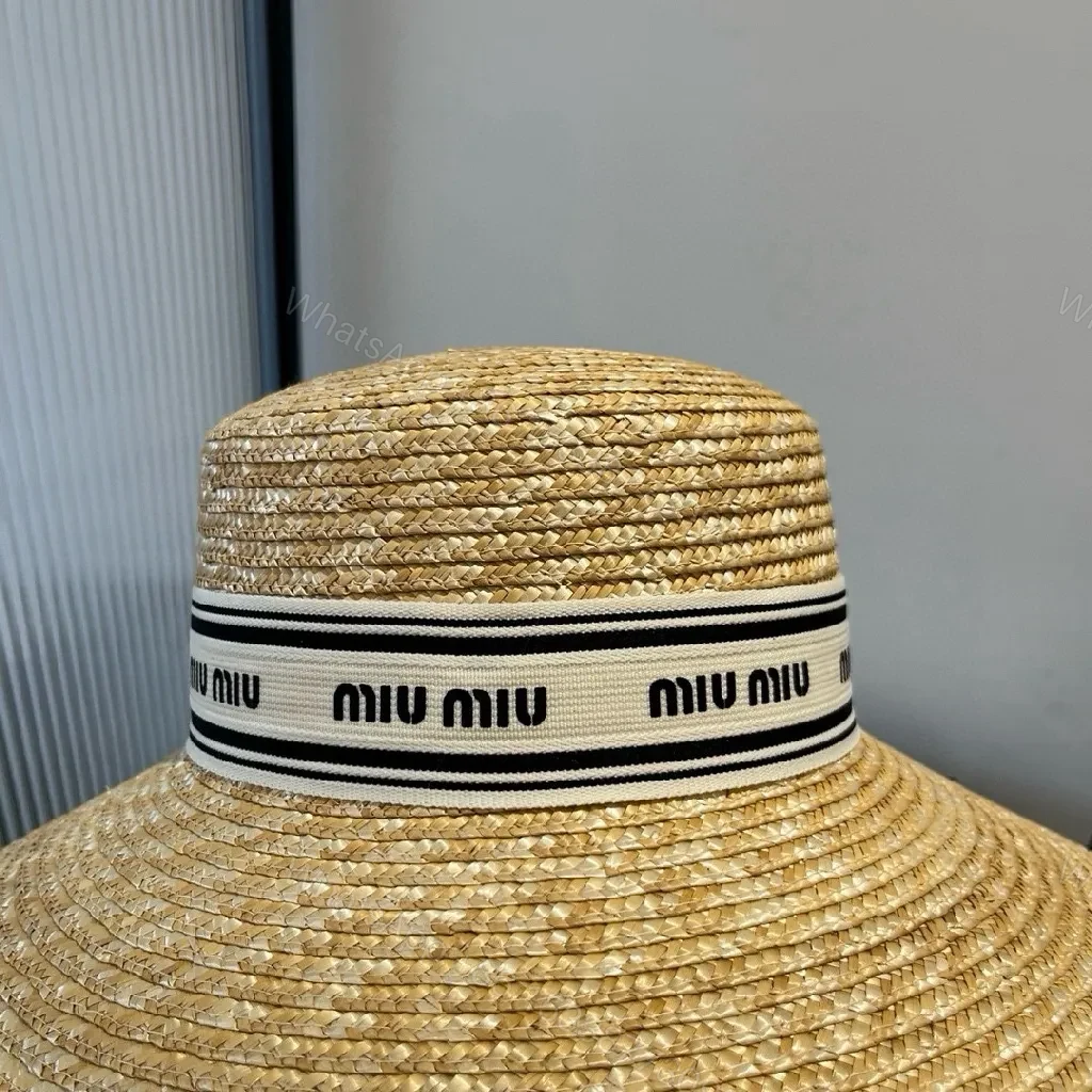 View 6 of Straw Sunhat + Beige Straw + Classic + Subtle Logo Detail + Hat