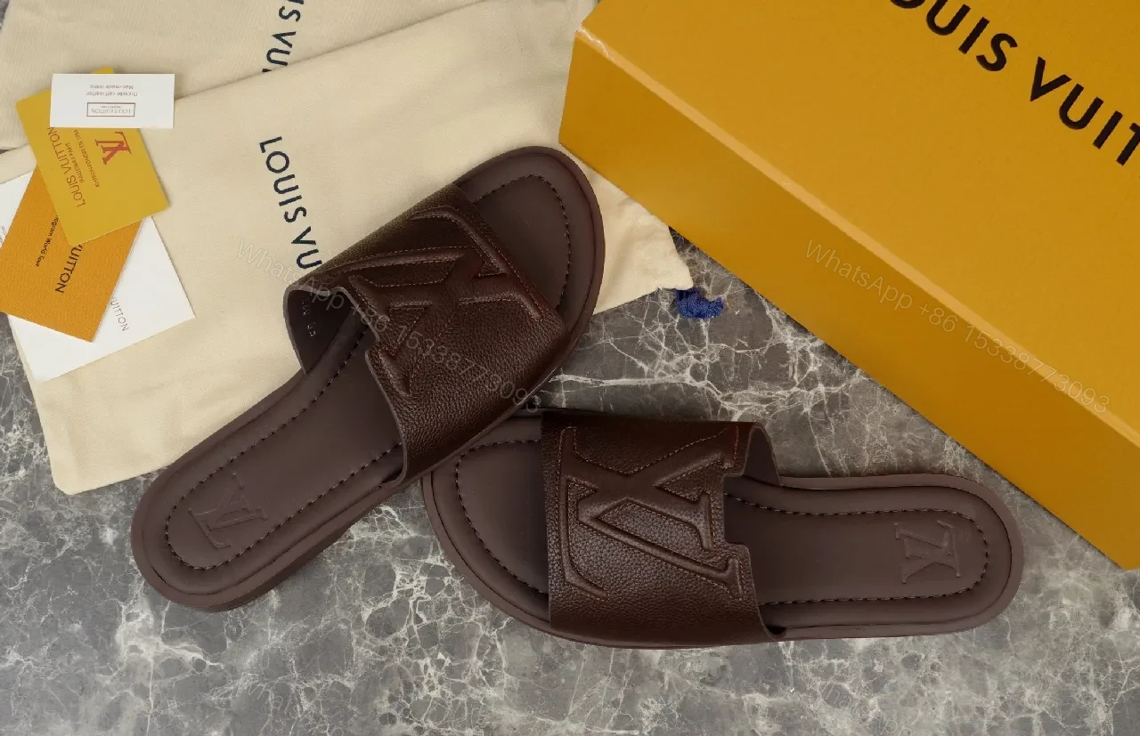 View 3 of Brown Leather Slide Sandals – All-Day Comfort, Subtle Luxury