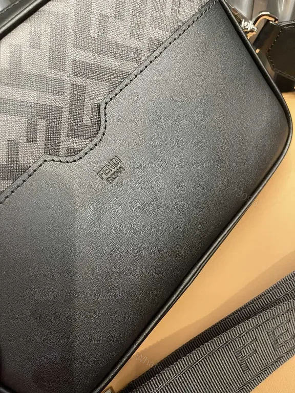 View 7 of Compact Luxury Messenger: Fendi Monogram Crossbody Bag